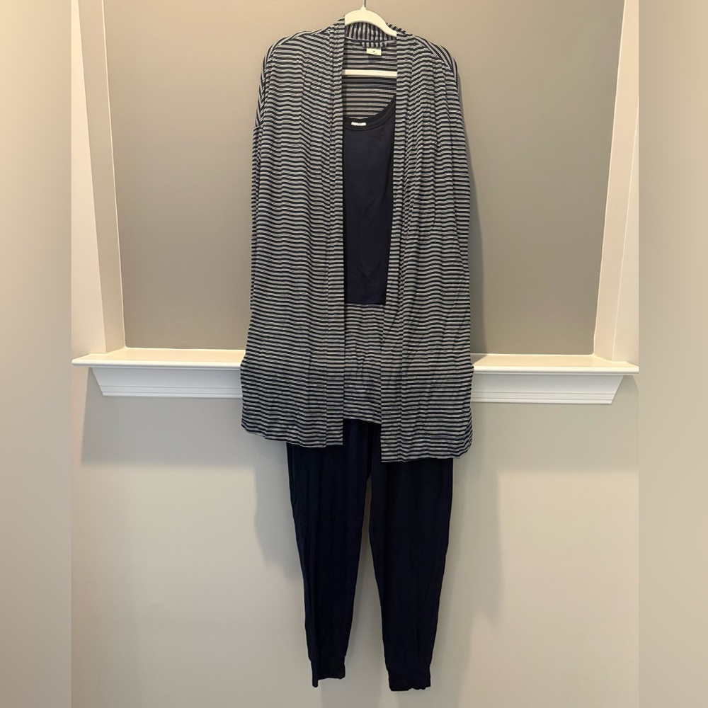 Soma Navy and White Striped Set